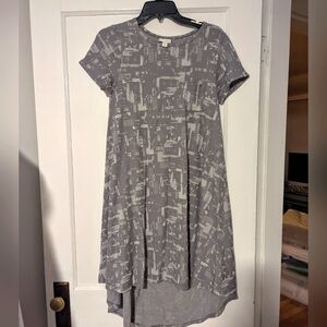 Gray Graphic High Low Dress